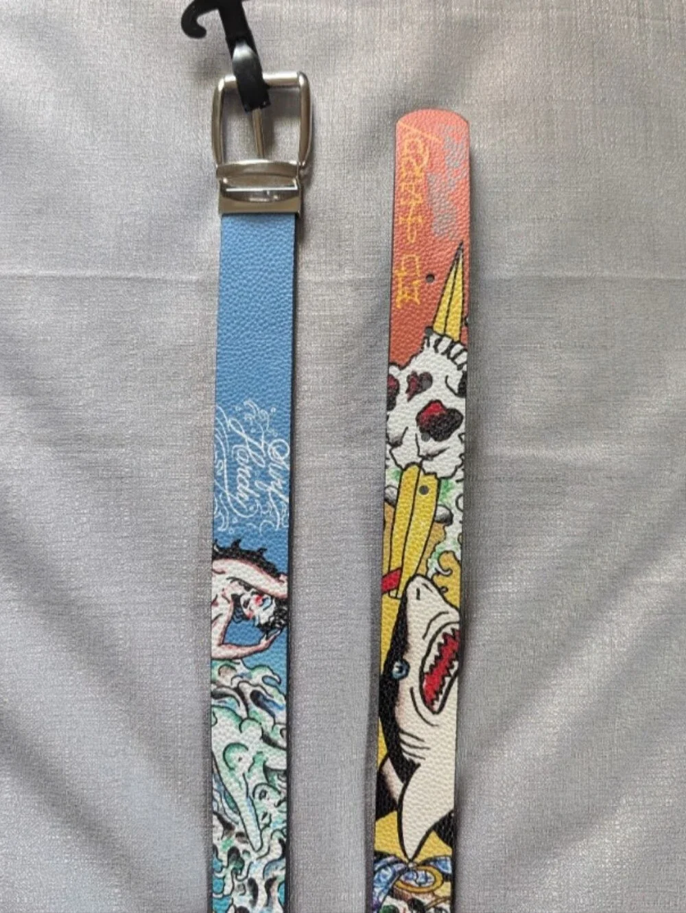 Ed Hardy Surfside/ Tiger Tattoo Print Reversible Belt Men's Size 38 NEW!